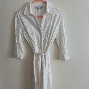 Zara Cotton Eyelet Shirt Dress